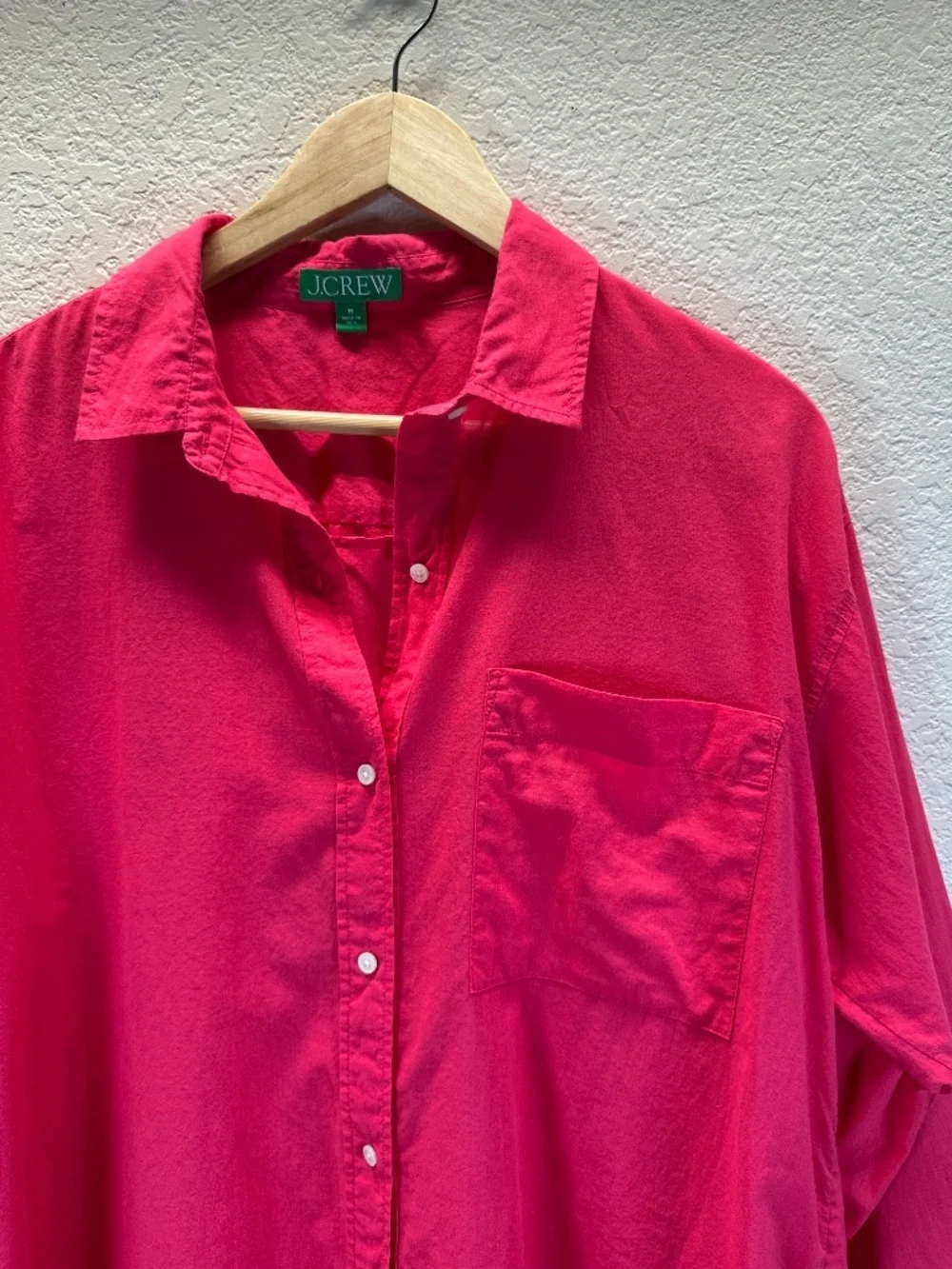 J. Crew Beach Cover-up Shirt Womens M Cotton Boyfriend Fit Summer Resortwear